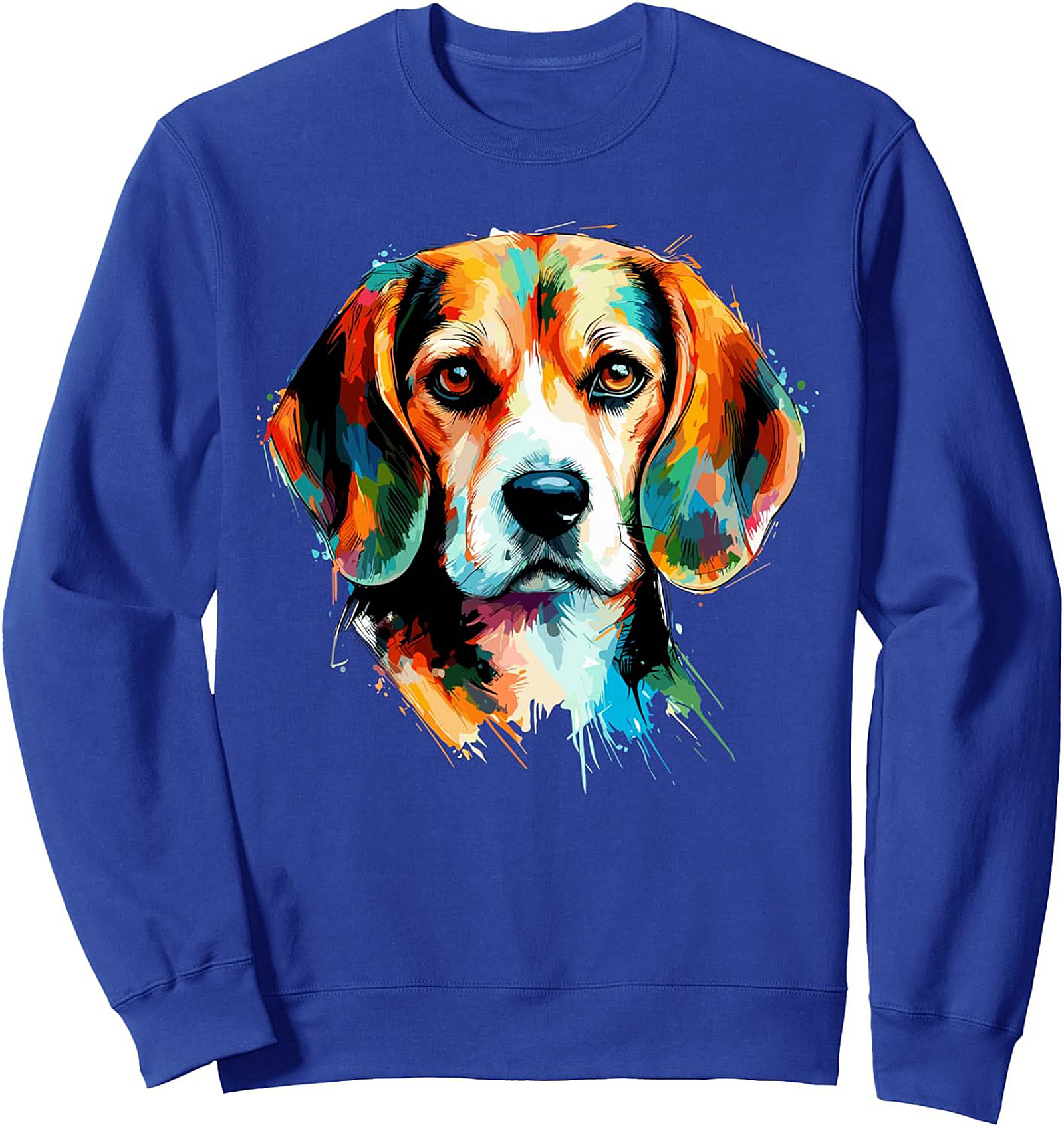 Vibrant Beagle Graphic Sweatshirt | Pop Art Crewneck Pullover