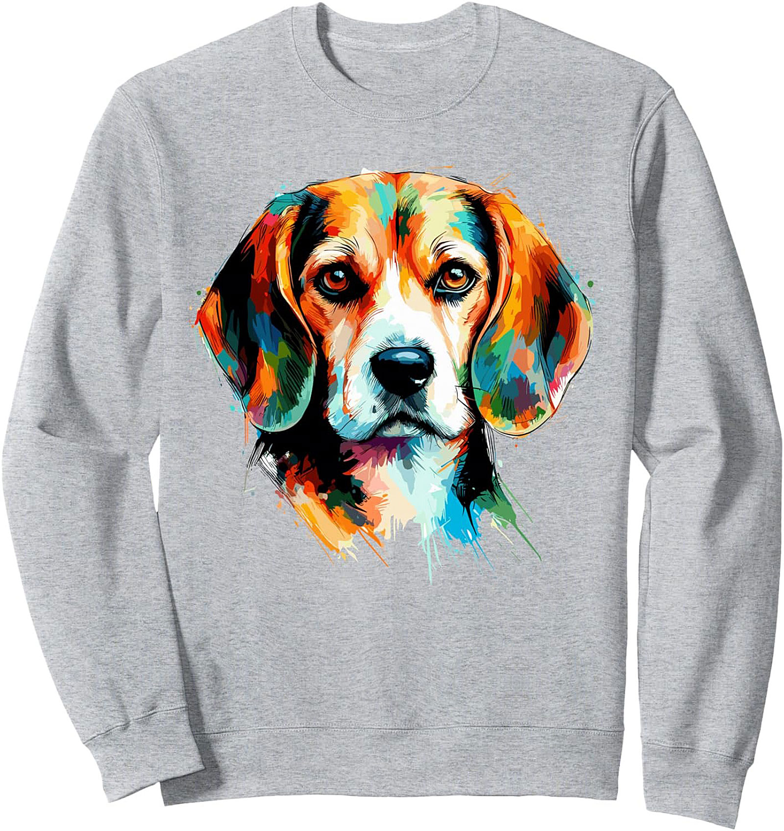 Vibrant Beagle Graphic Sweatshirt | Pop Art Crewneck Pullover
