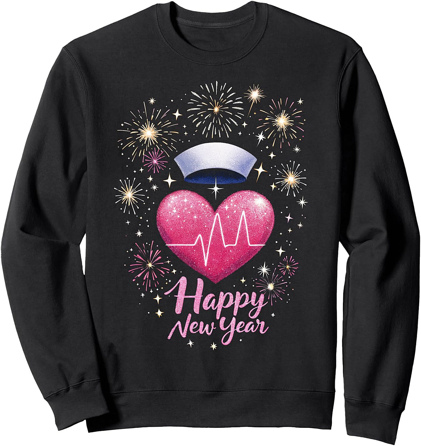 New Year Nurse Crewneck Sweatshirt Festive Pullover Gift