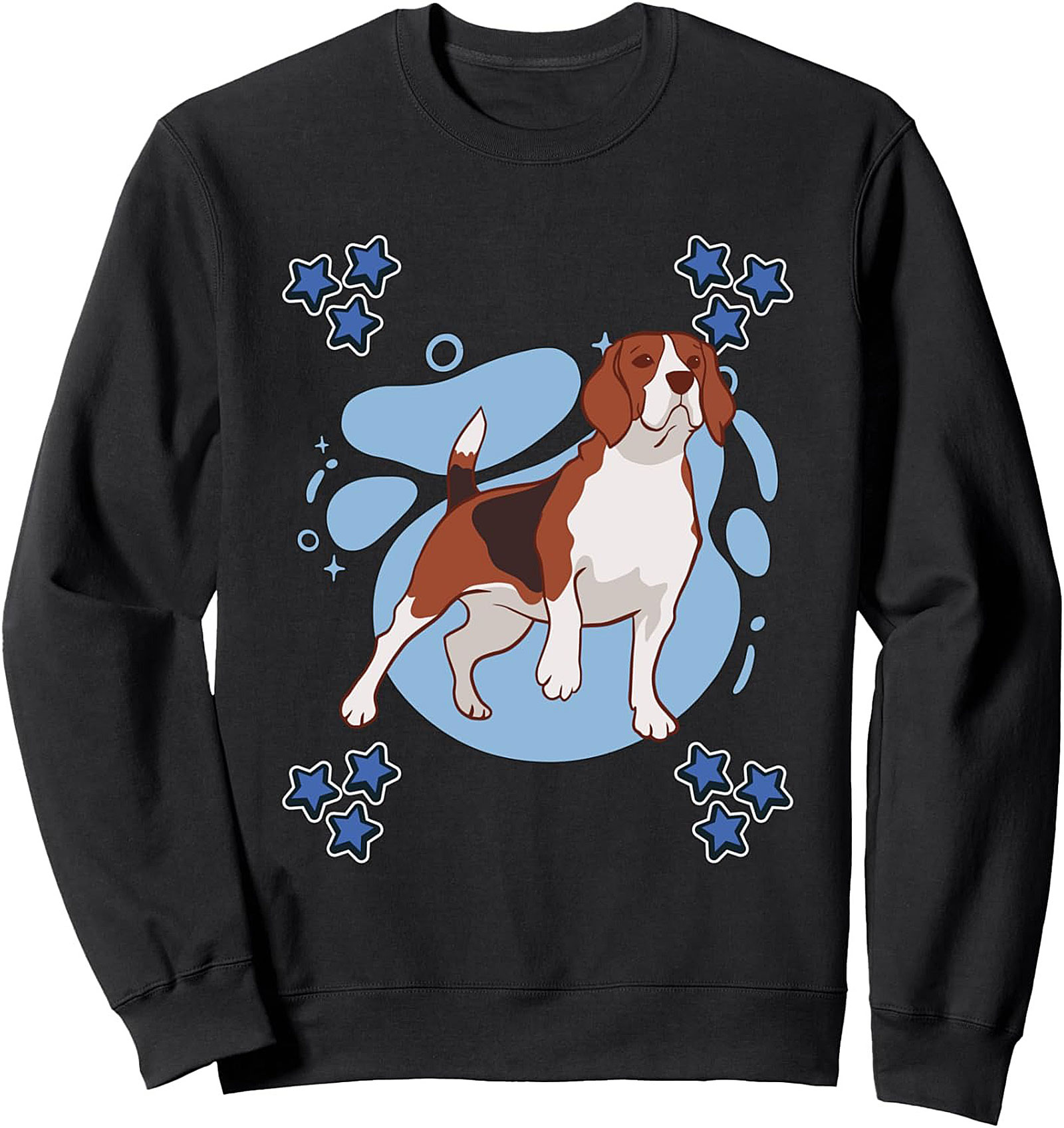 Star Beagle Dog Graphic Sweatshirt | Cute Unisex Crewneck Pullover