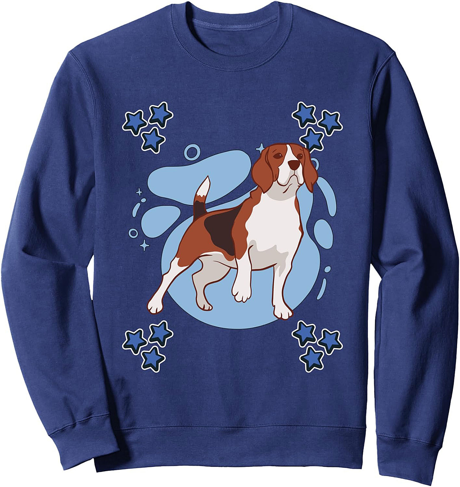 Star Beagle Dog Graphic Sweatshirt | Cute Unisex Crewneck Pullover