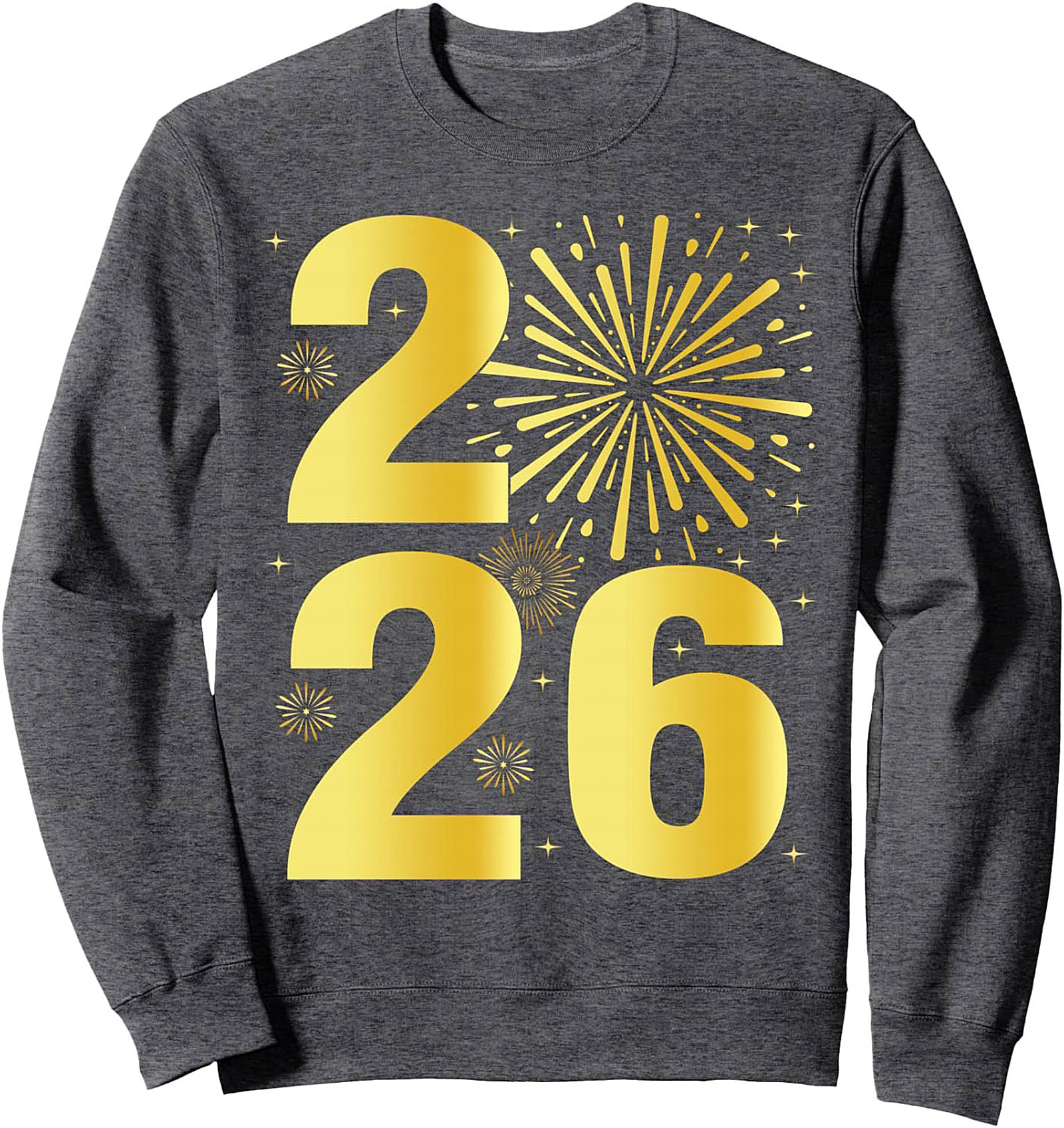 New Year 2026 Crewneck Sweatshirt Gold Celebration Gift