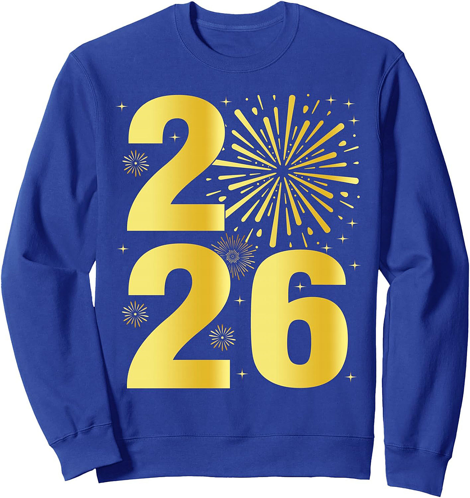 New Year 2026 Crewneck Sweatshirt Gold Celebration Gift