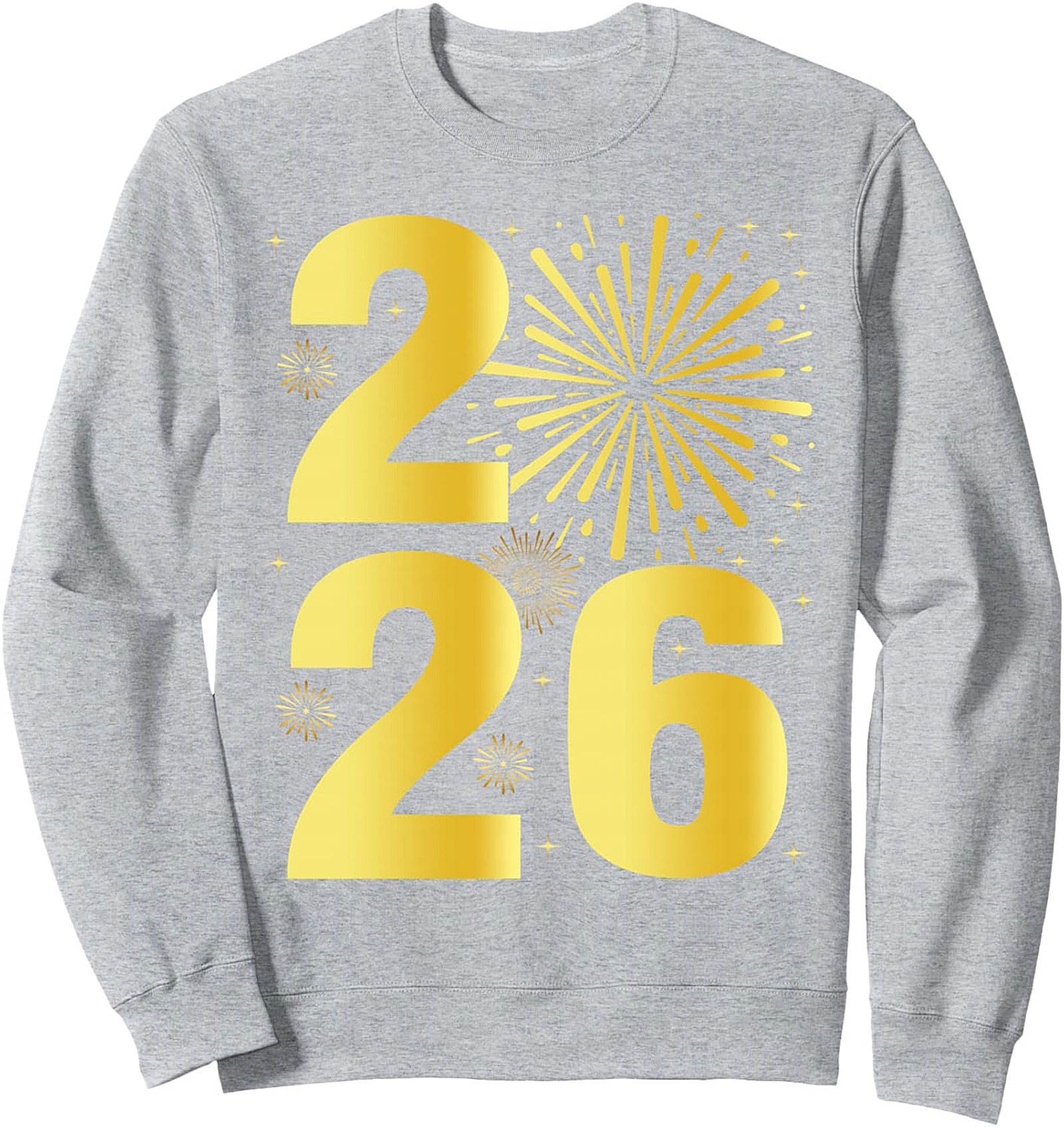 New Year 2026 Crewneck Sweatshirt Gold Celebration Gift