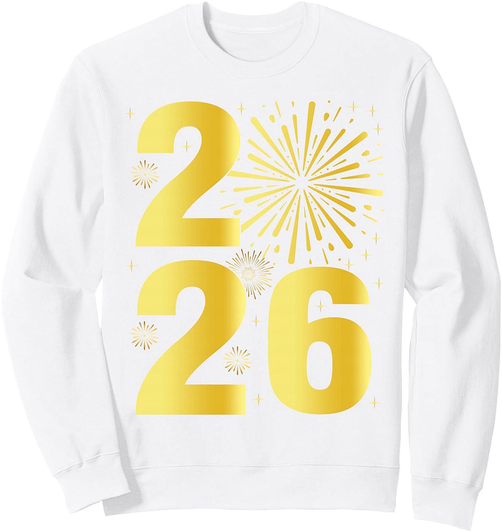 New Year 2026 Crewneck Sweatshirt Gold Celebration Gift