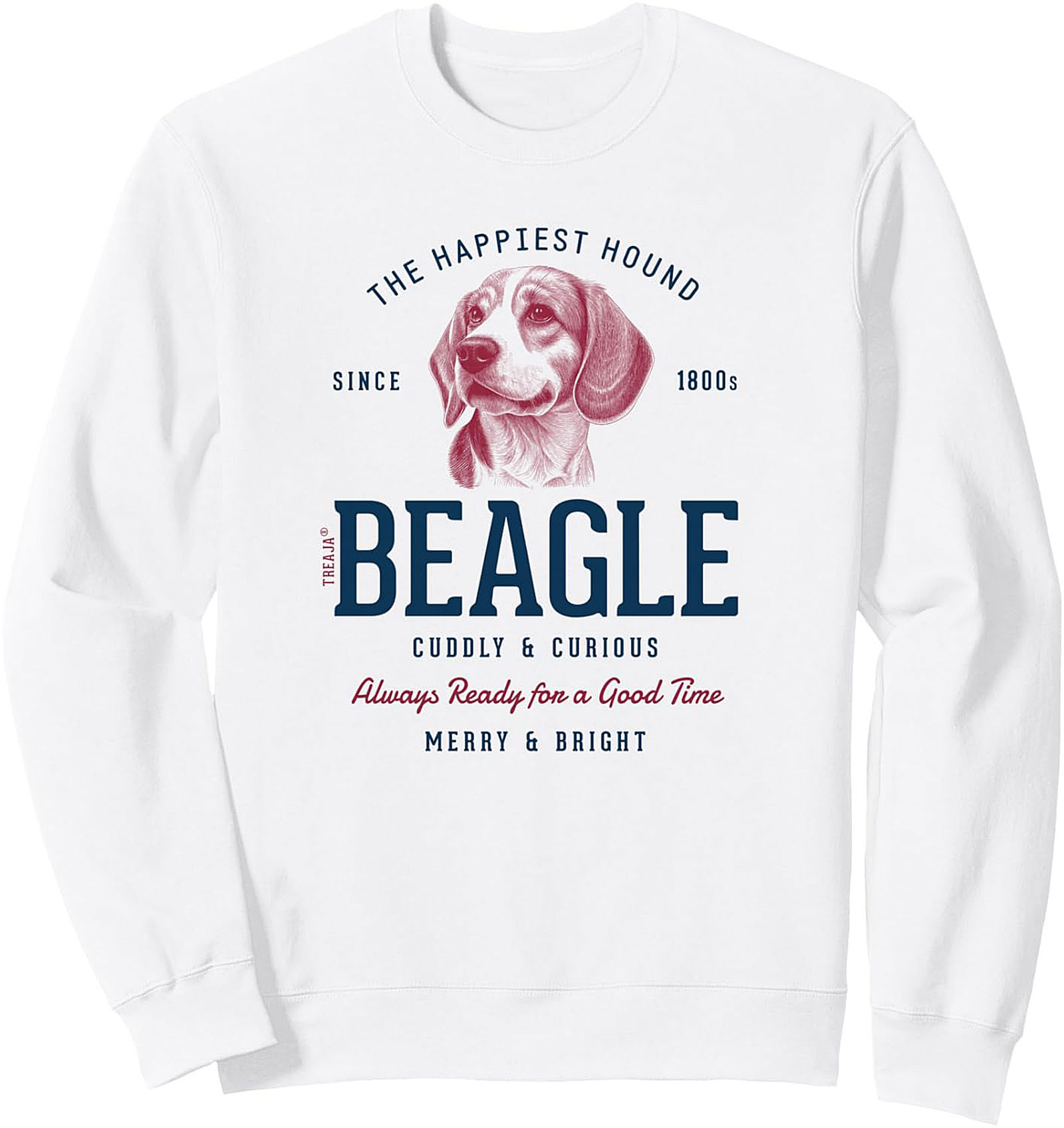 The Happiest Hound Beagle Crewneck Sweatshirt | Cuddly & Curious Dog Lover Pullover