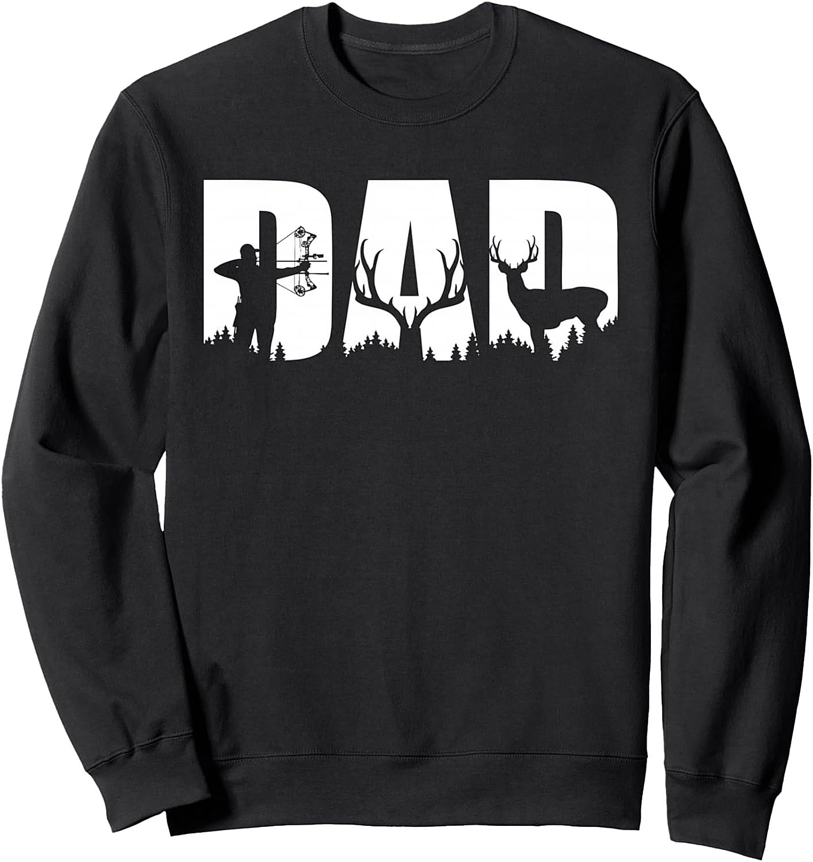 Hunting Dad Graphic Sweatshirt Bow Hunter Crewneck