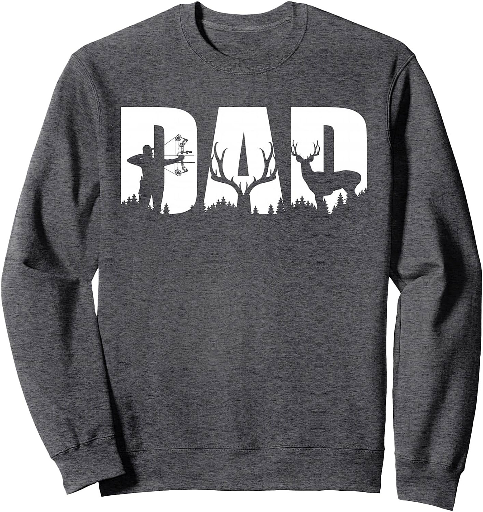 Hunting Dad Graphic Sweatshirt Bow Hunter Crewneck