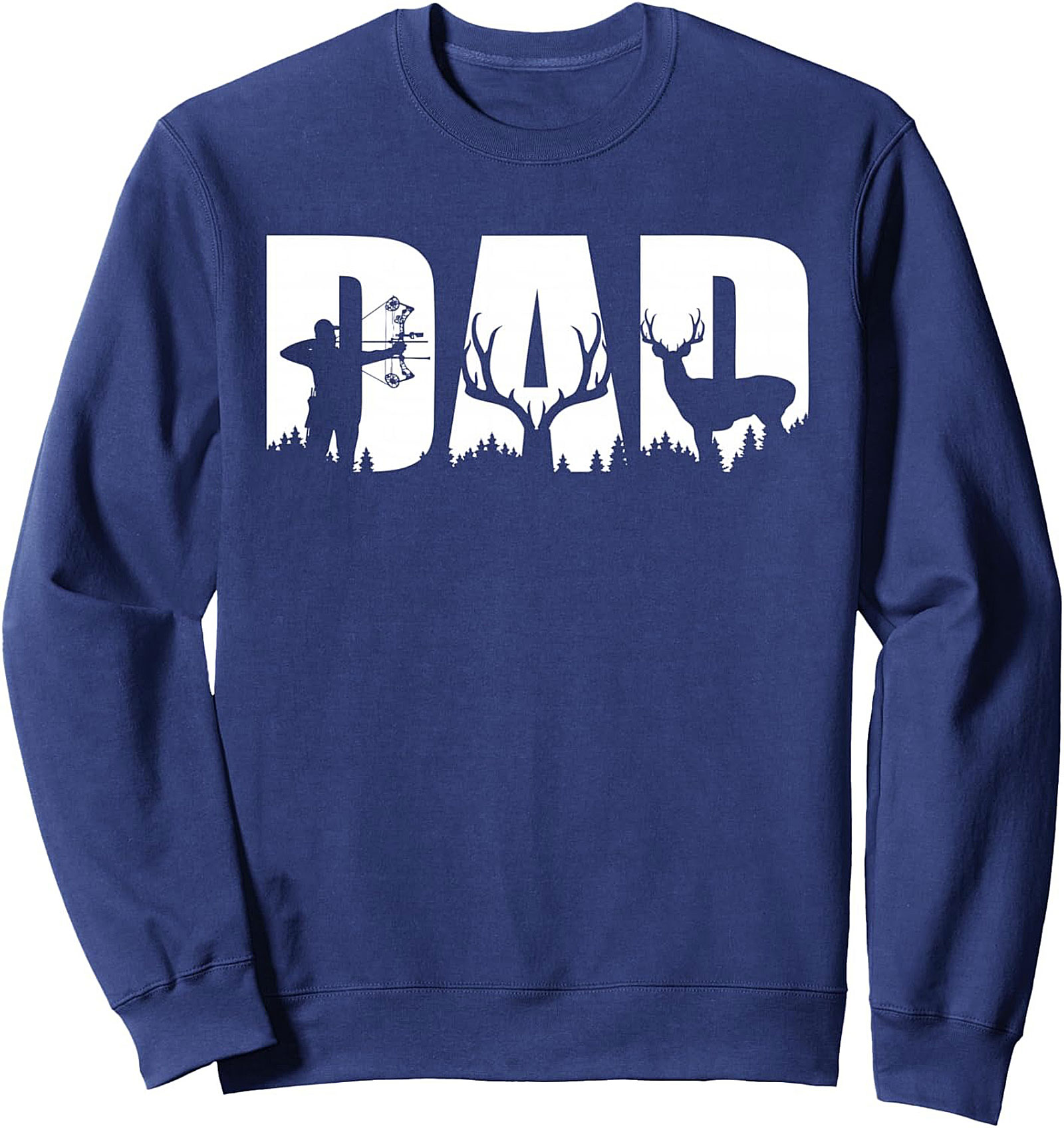 Hunting Dad Graphic Sweatshirt Bow Hunter Crewneck