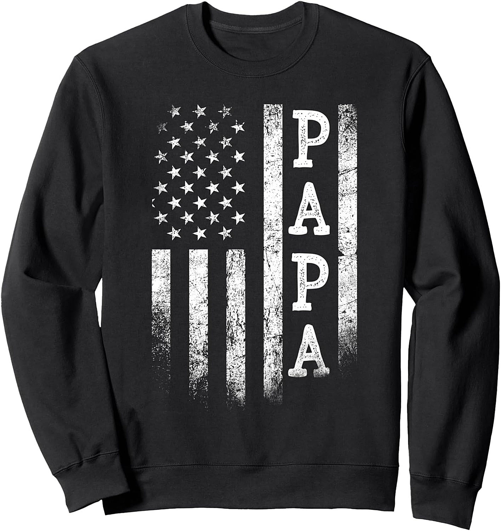 Patriotic Papa Crewneck Sweatshirt American Flag Gift