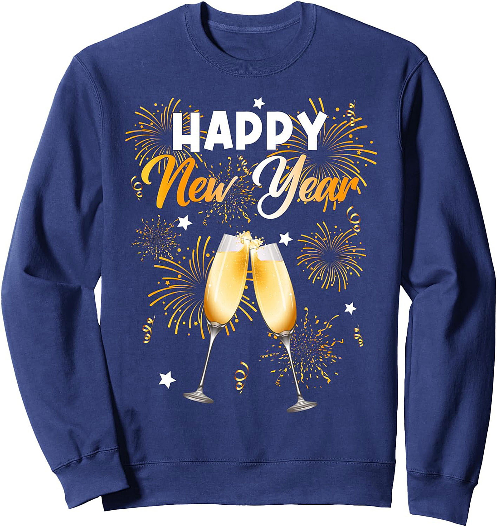 Happy New Year Crewneck Sweatshirt Festive Celebration Pullover