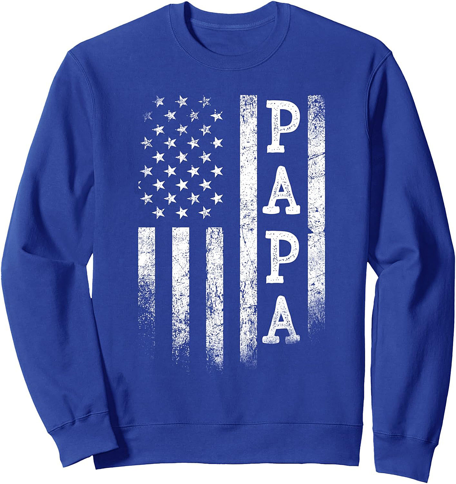 Patriotic Papa Crewneck Sweatshirt American Flag Gift