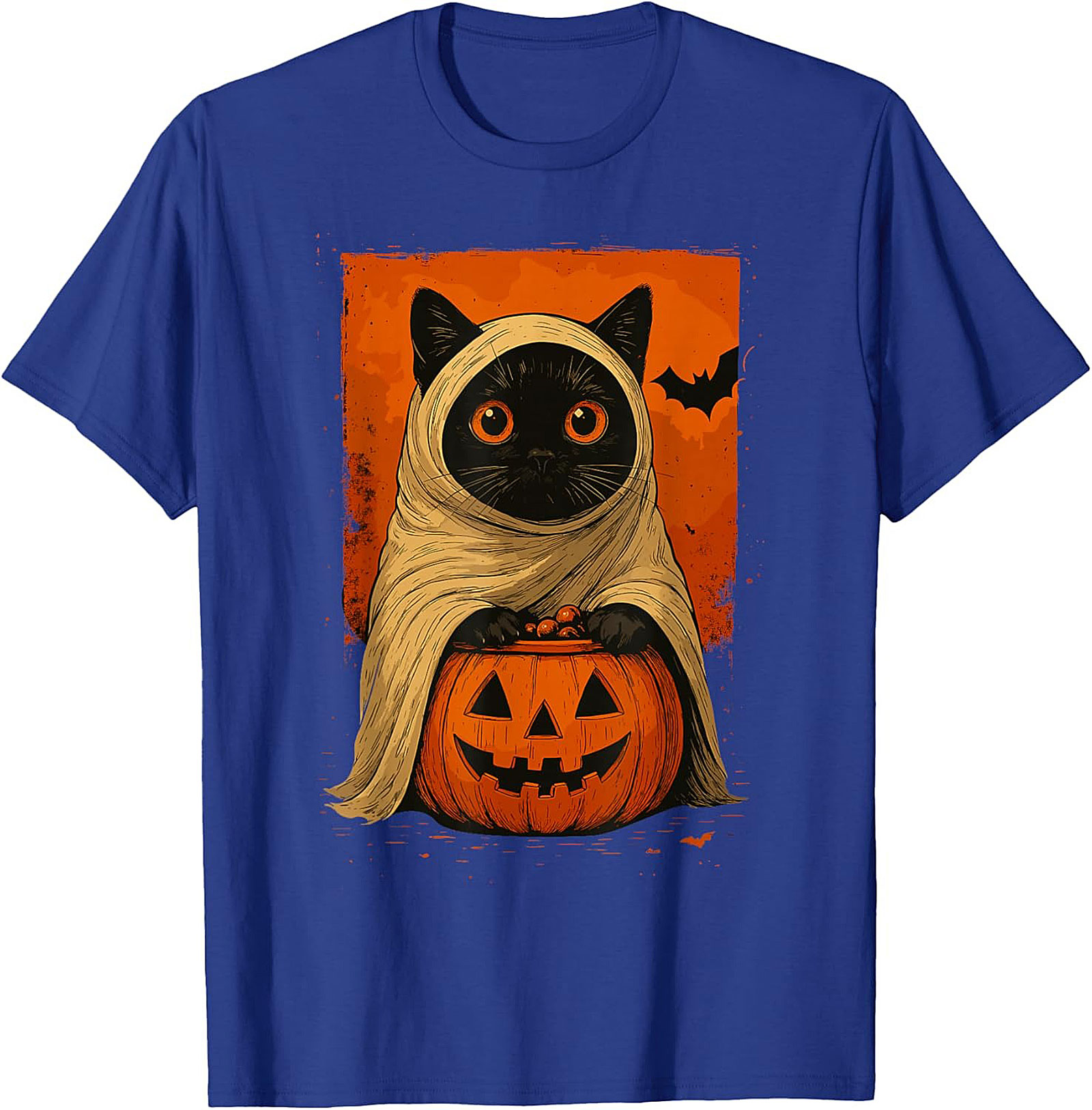 Cute Halloween Cat T-Shirt | Ghost Black Cat Graphic Tee