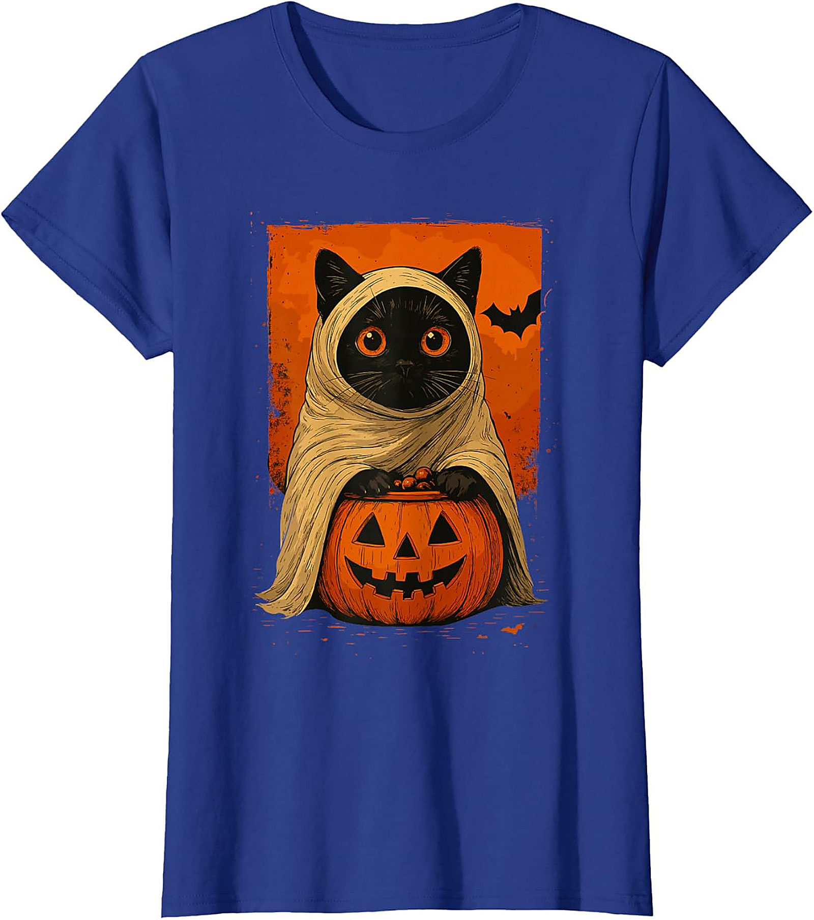 Cute Halloween Cat T-Shirt | Ghost Black Cat Graphic Tee
