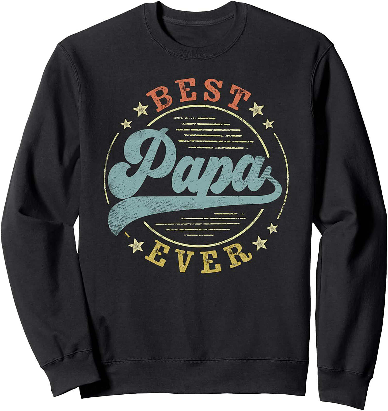 Best Papa Ever Sweatshirt Vintage Crewneck Pullover Gift