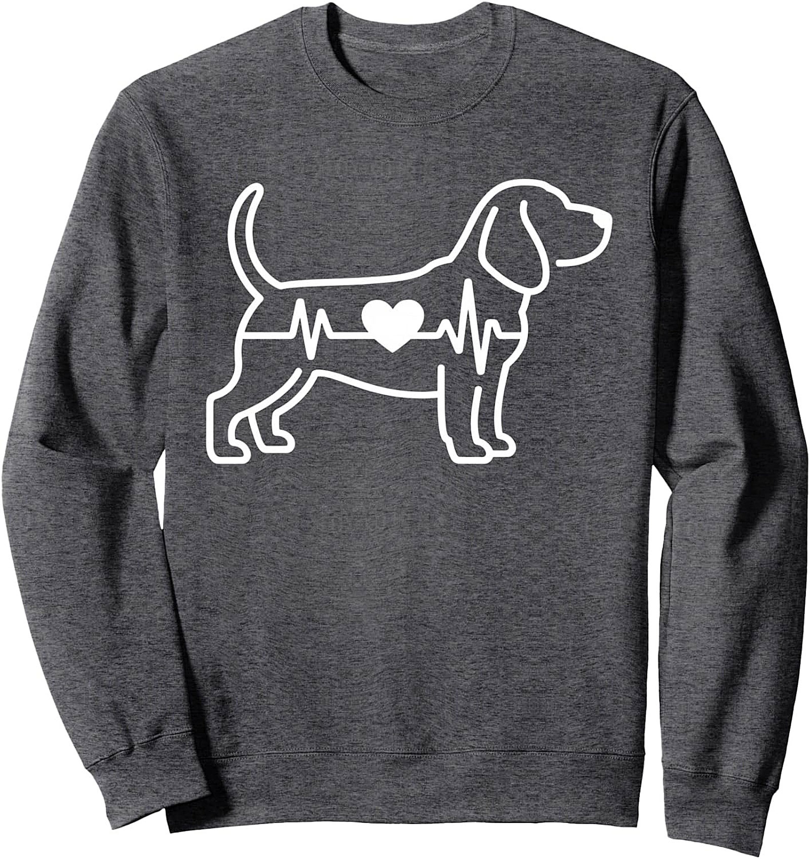 Beagle Heartbeat Crewneck Sweatshirt – Dog Lover Graphic Pullover
