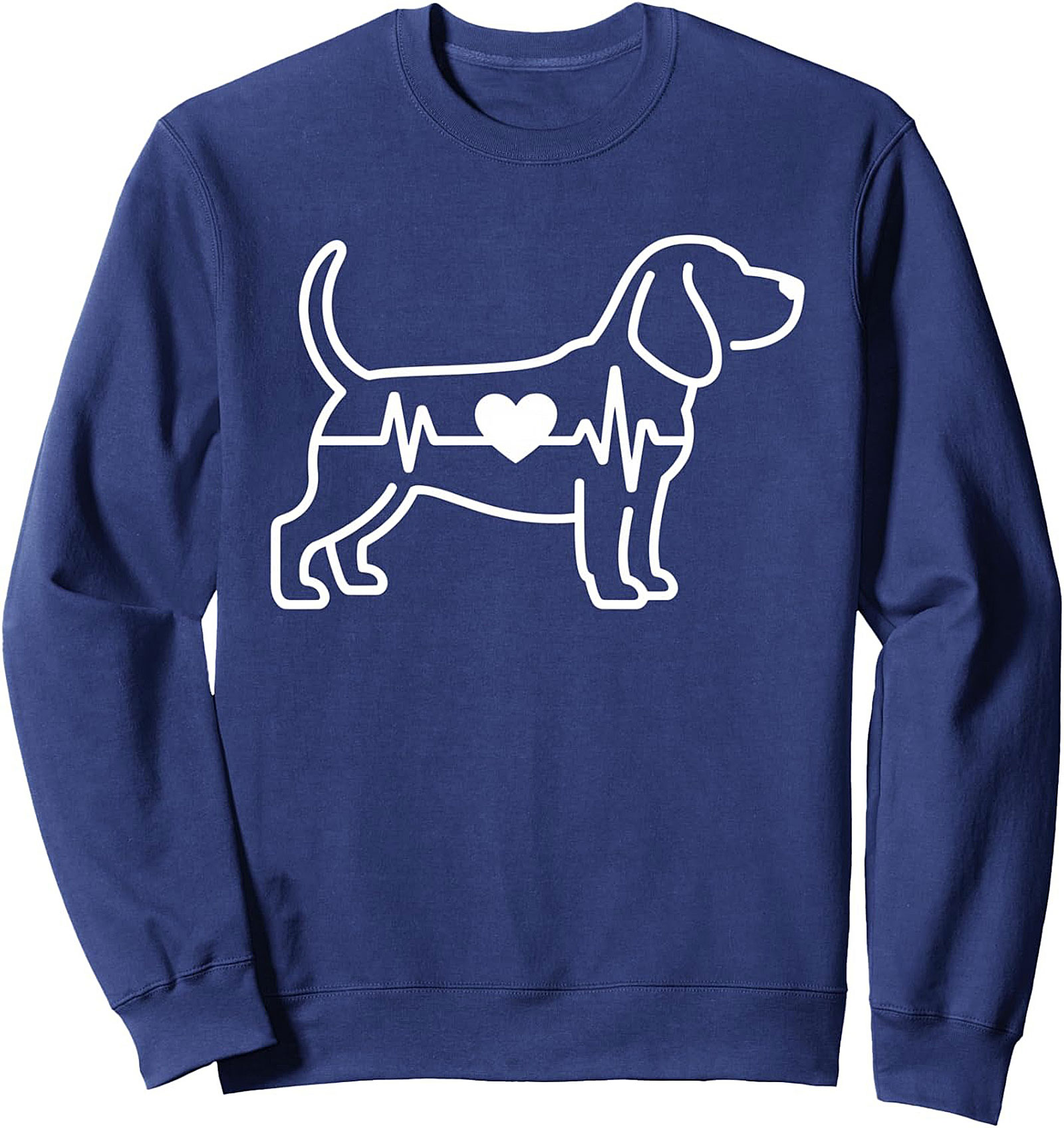 Beagle Heartbeat Crewneck Sweatshirt – Dog Lover Graphic Pullover