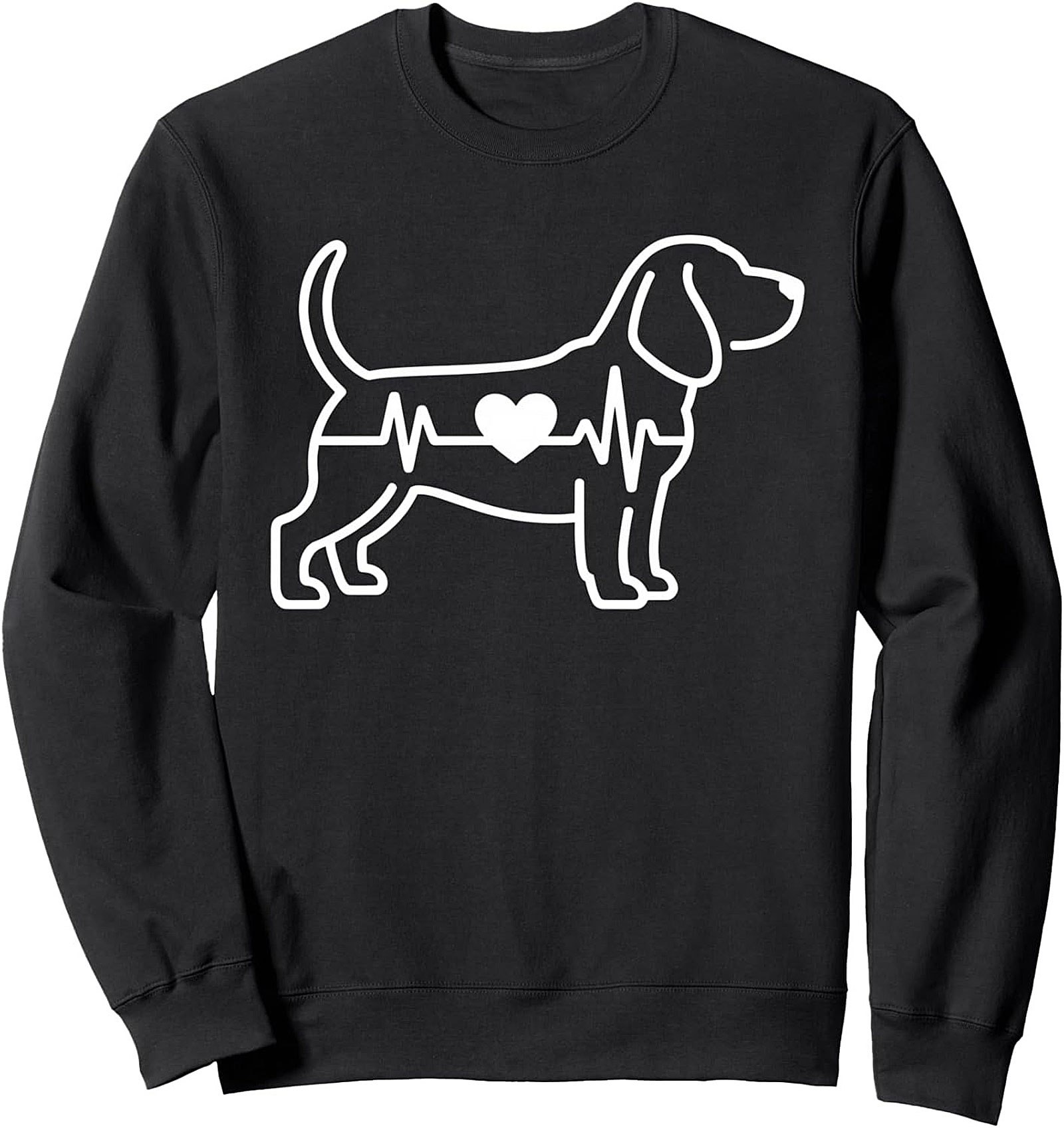 Beagle Heartbeat Crewneck Sweatshirt – Dog Lover Graphic Pullover