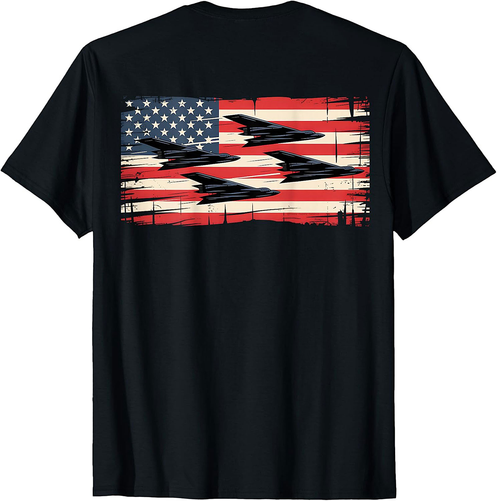 Stealth Bomber T-Shirt | Patriotic B-2 American Flag Tee