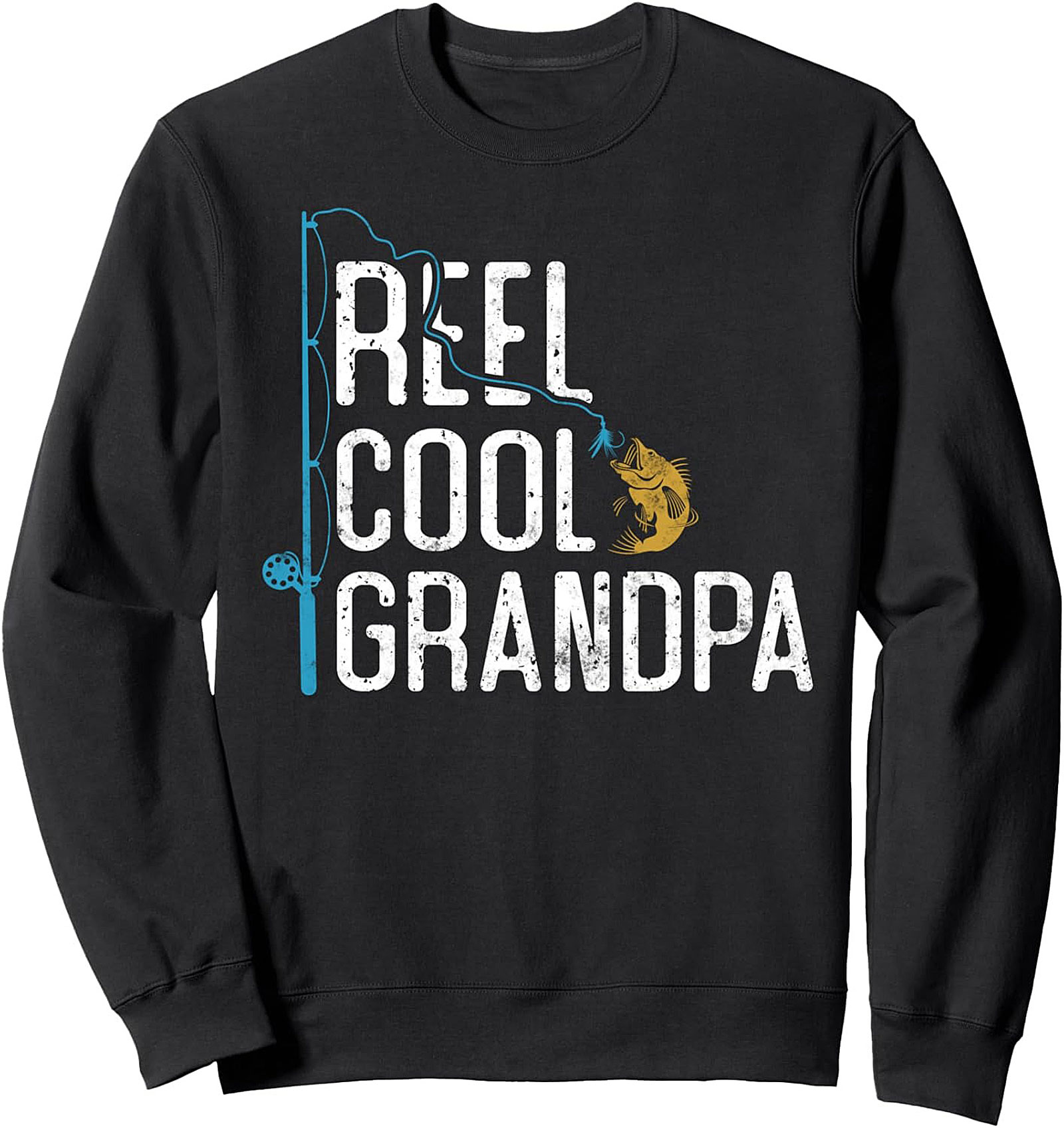 Reel Cool Grandpa Crewneck Sweatshirt Fishing Gift Idea