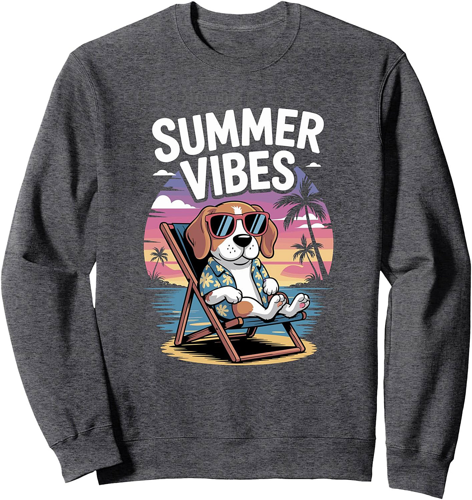 Beagle Summer Vibes Graphic Sweatshirt – Tropical Dog Pullover