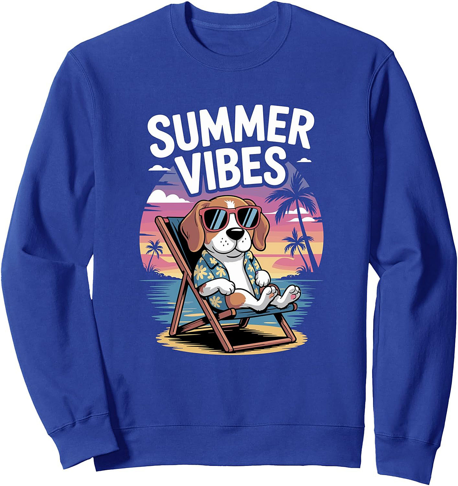 Beagle Summer Vibes Graphic Sweatshirt – Tropical Dog Pullover