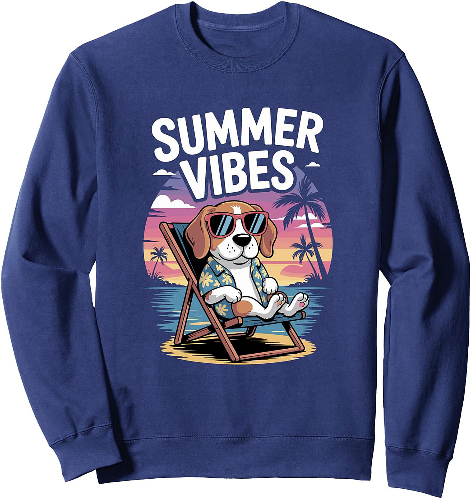 Beagle Summer Vibes Graphic Sweatshirt – Tropical Dog Pullover