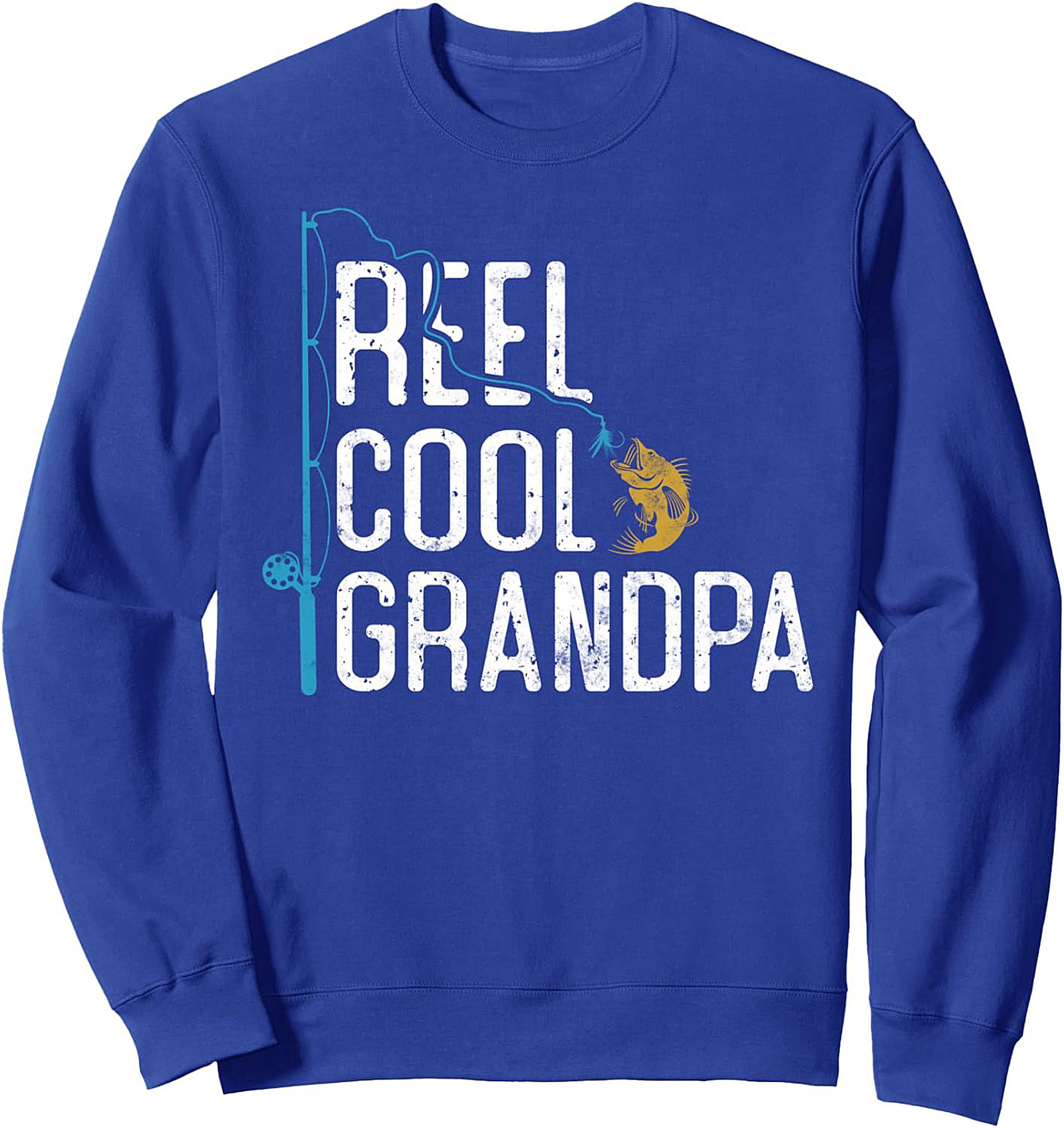 Reel Cool Grandpa Crewneck Sweatshirt Fishing Gift Idea
