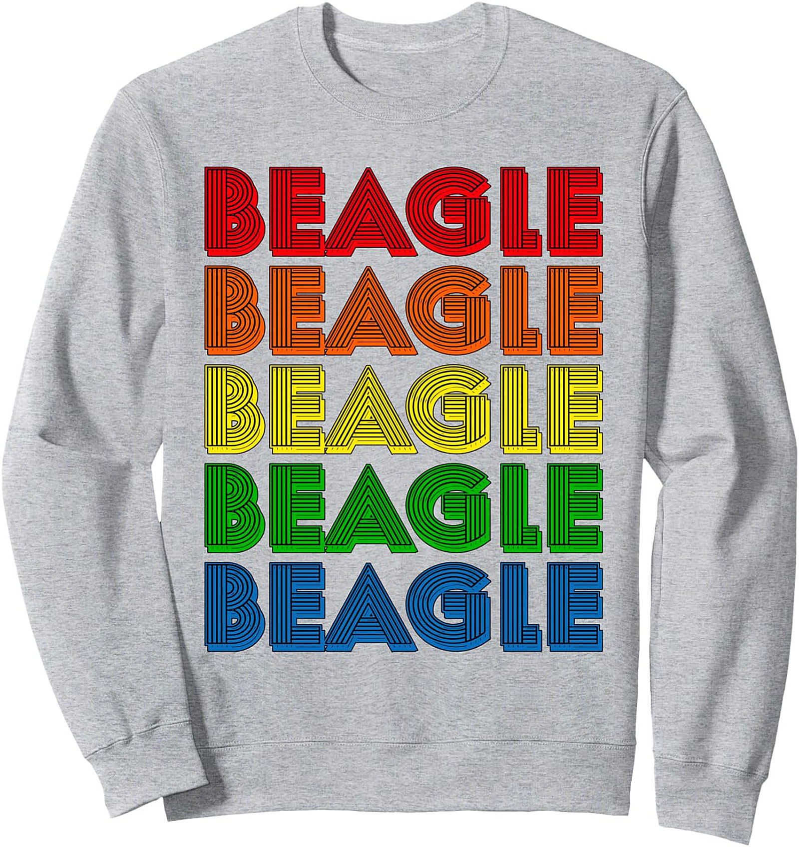 Retro Rainbow Beagle Pullover Sweatshirt - Vintage Dog Lover Crewneck