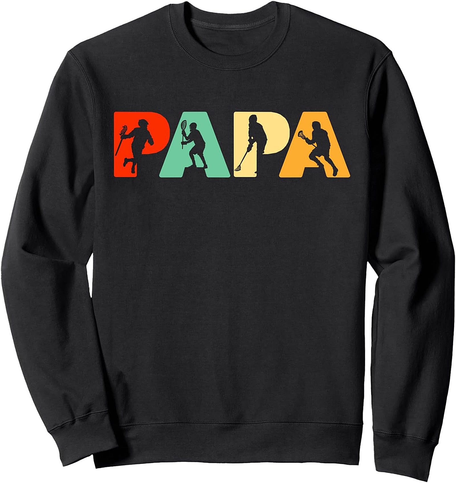 Lacrosse Papa Graphic Sweatshirt Cozy Crewneck Gift