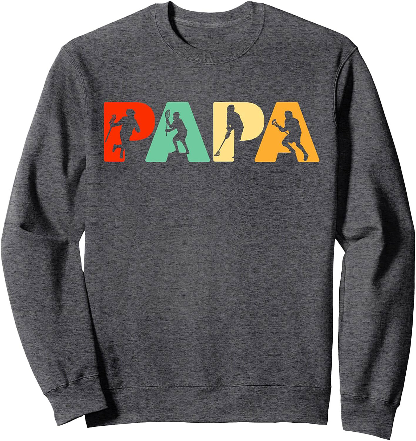 Lacrosse Papa Graphic Sweatshirt Cozy Crewneck Gift