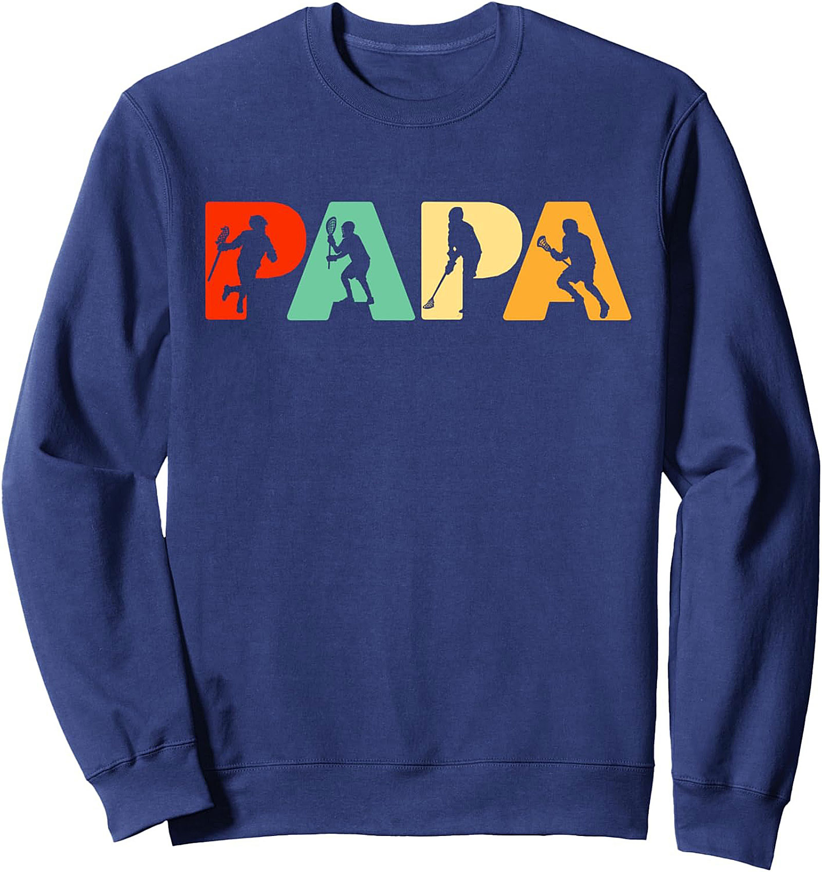 Lacrosse Papa Graphic Sweatshirt Cozy Crewneck Gift