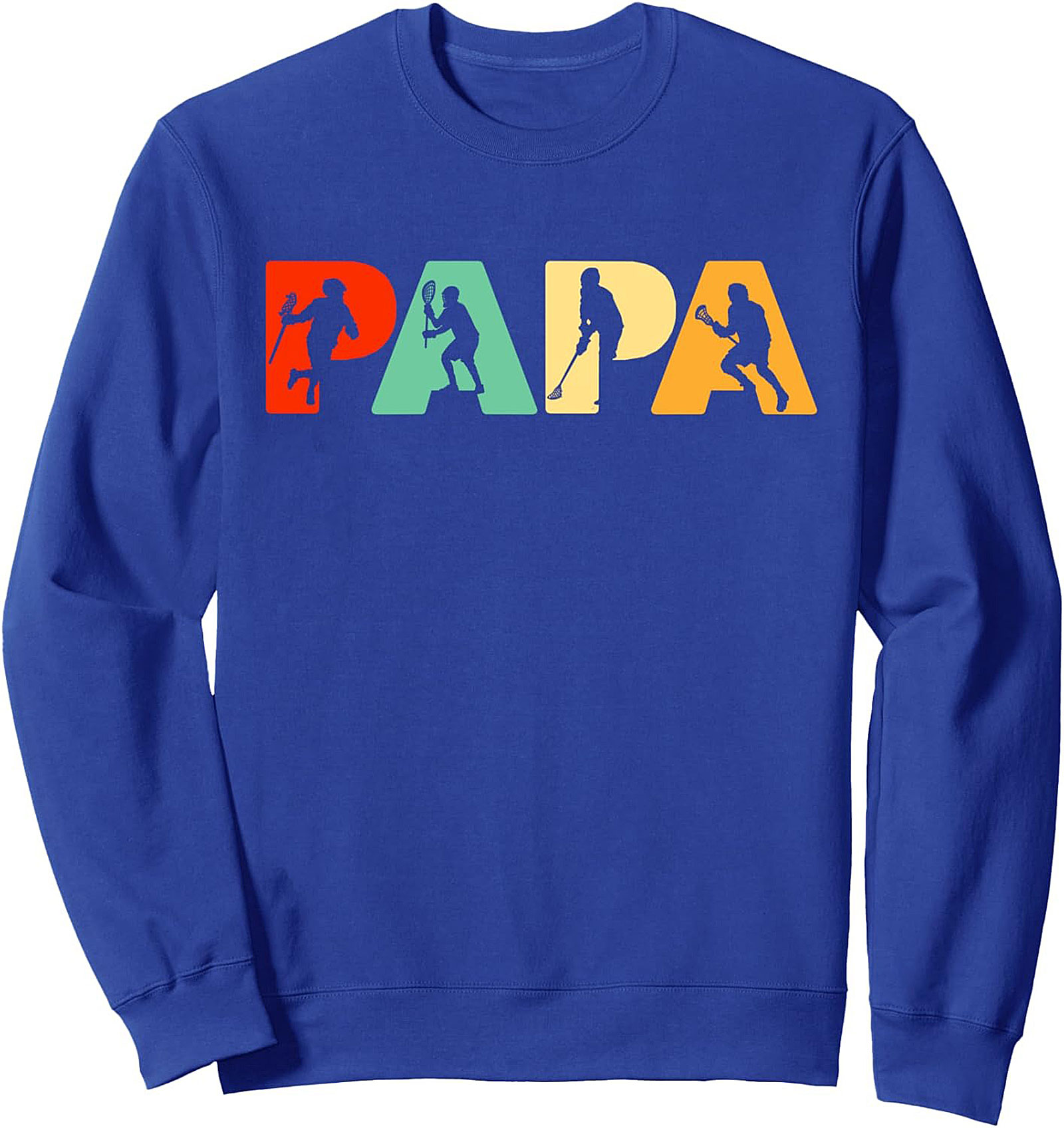 Lacrosse Papa Graphic Sweatshirt Cozy Crewneck Gift