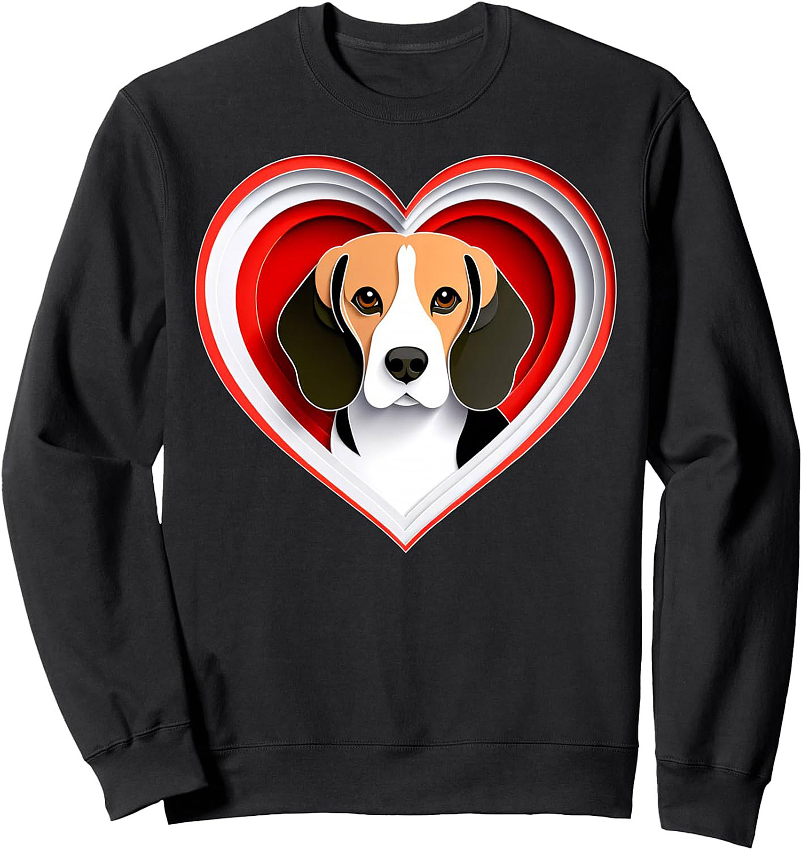 Beagle Love Heart Graphic Crewneck Sweatshirt | Cozy Unisex Pullover