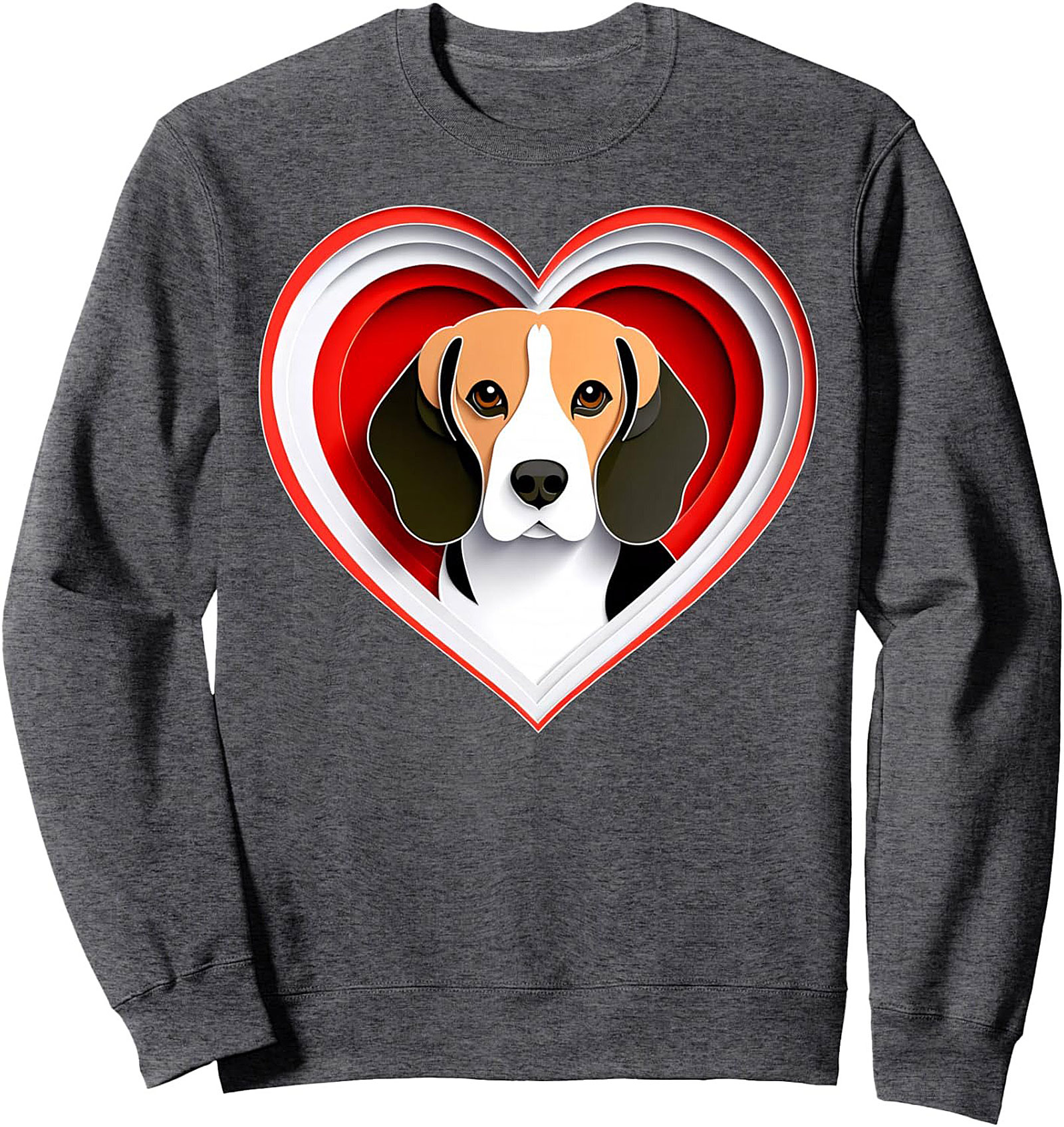 Beagle Love Heart Graphic Crewneck Sweatshirt | Cozy Unisex Pullover