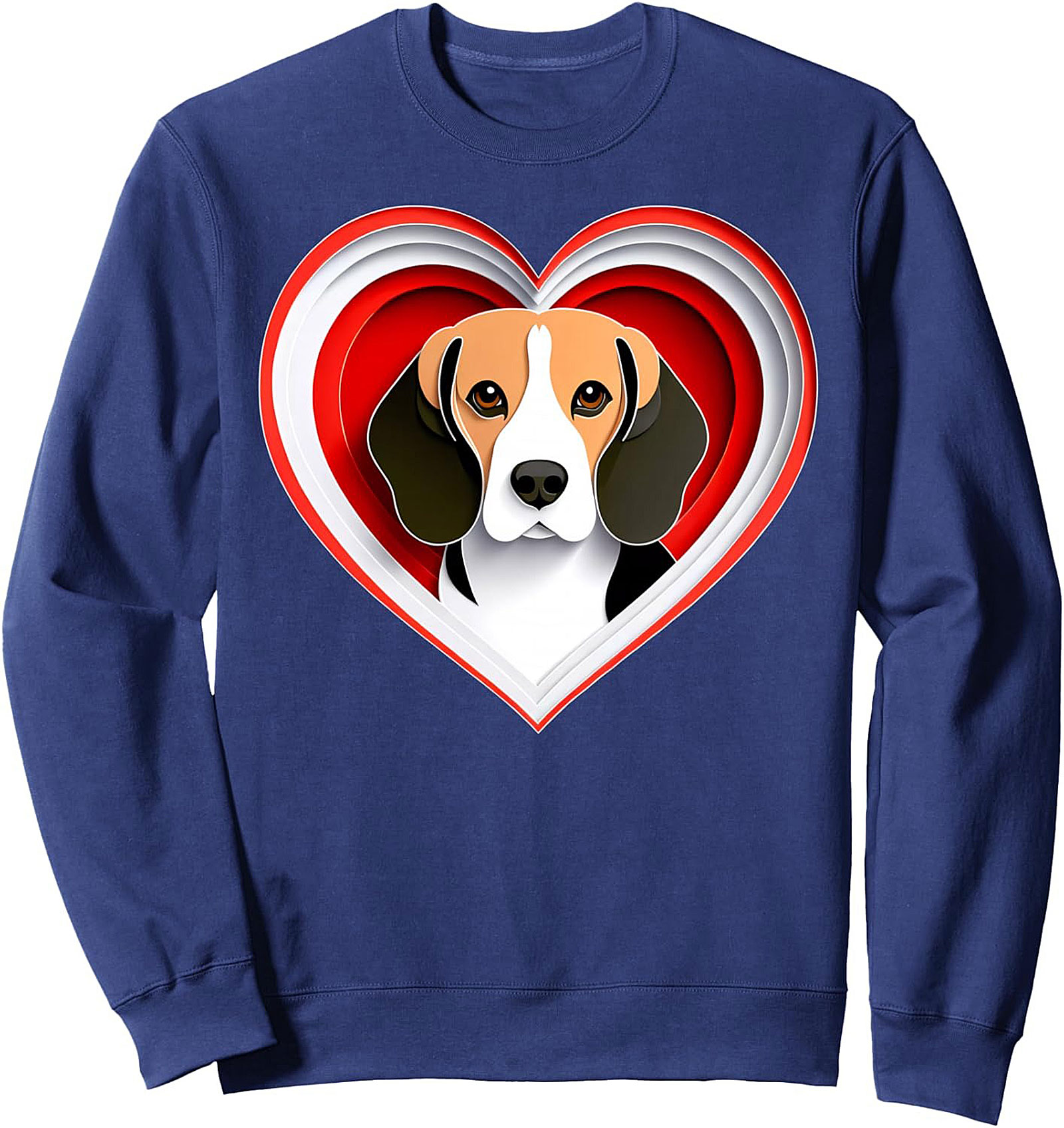 Beagle Love Heart Graphic Crewneck Sweatshirt | Cozy Unisex Pullover