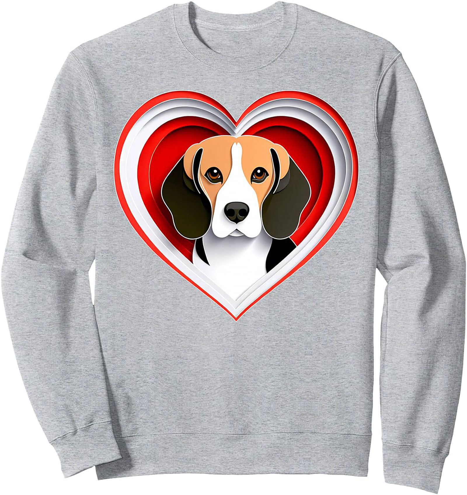Beagle Love Heart Graphic Crewneck Sweatshirt | Cozy Unisex Pullover