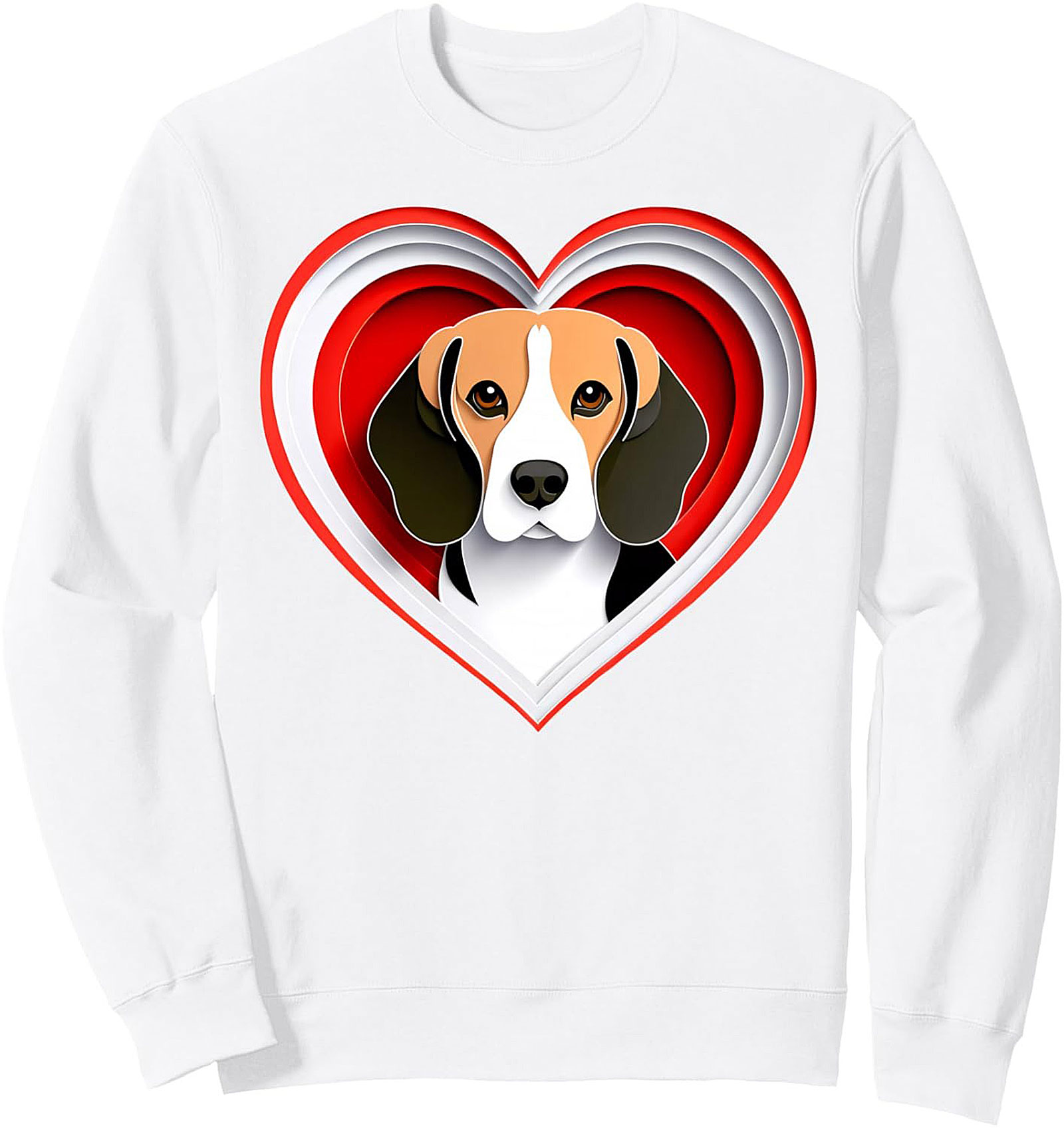 Beagle Love Heart Graphic Crewneck Sweatshirt | Cozy Unisex Pullover