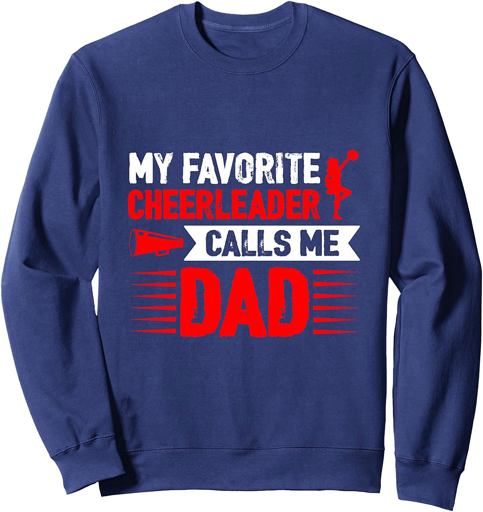Proud Cheerleader Dad Crewneck Sweatshirt Game Day Pullover