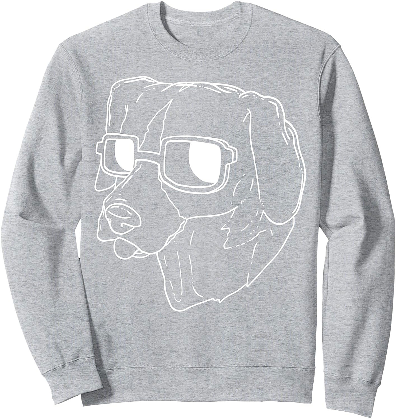 Hipster Dog Graphic Sweatshirt | Cool Canine Crewneck Pullover