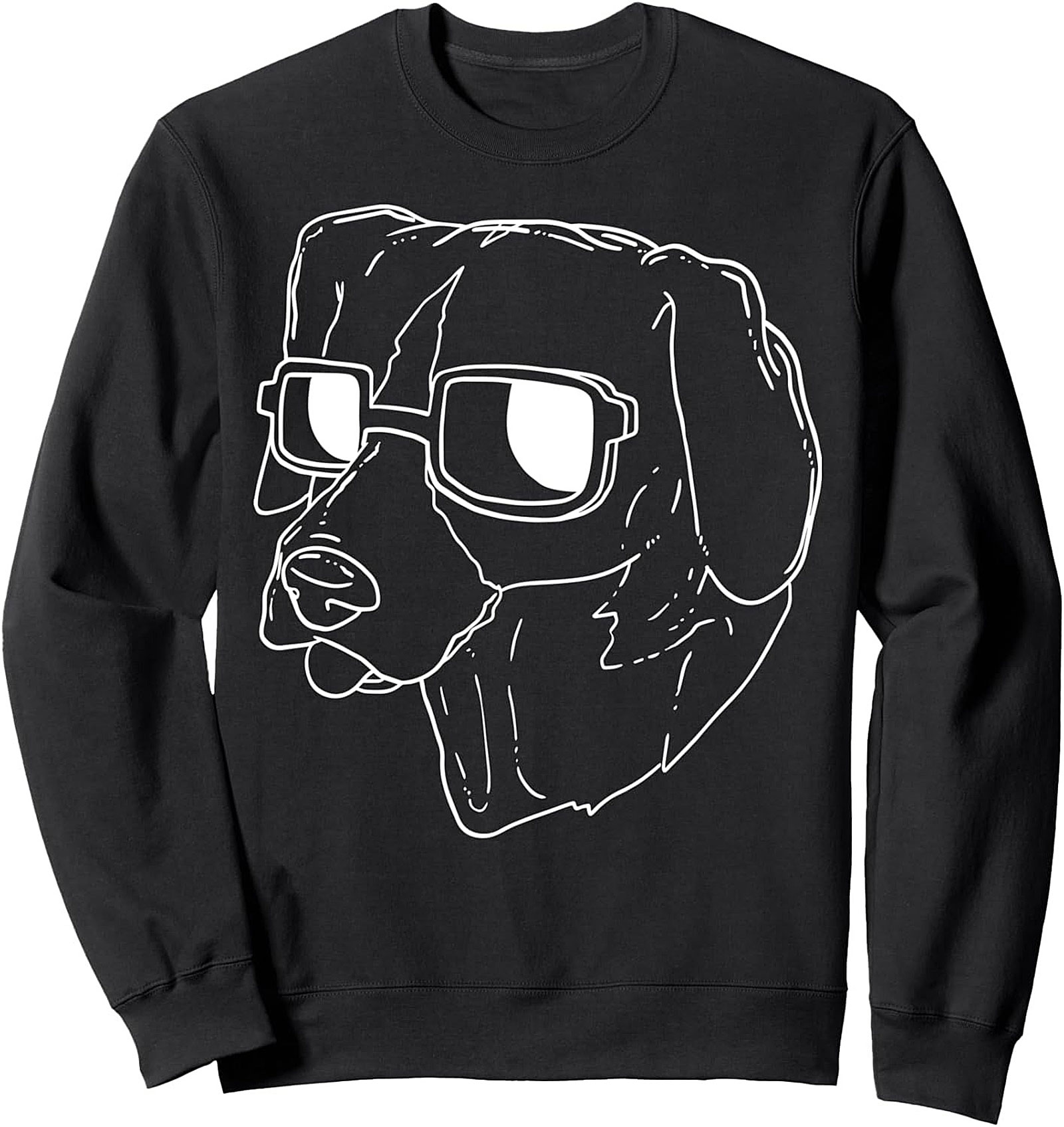 Hipster Dog Graphic Sweatshirt | Cool Canine Crewneck Pullover