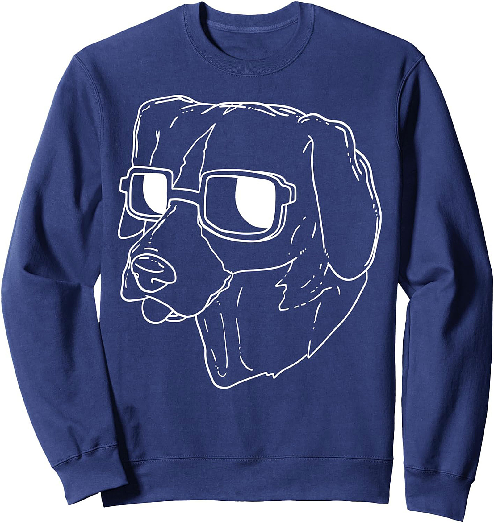 Hipster Dog Graphic Sweatshirt | Cool Canine Crewneck Pullover