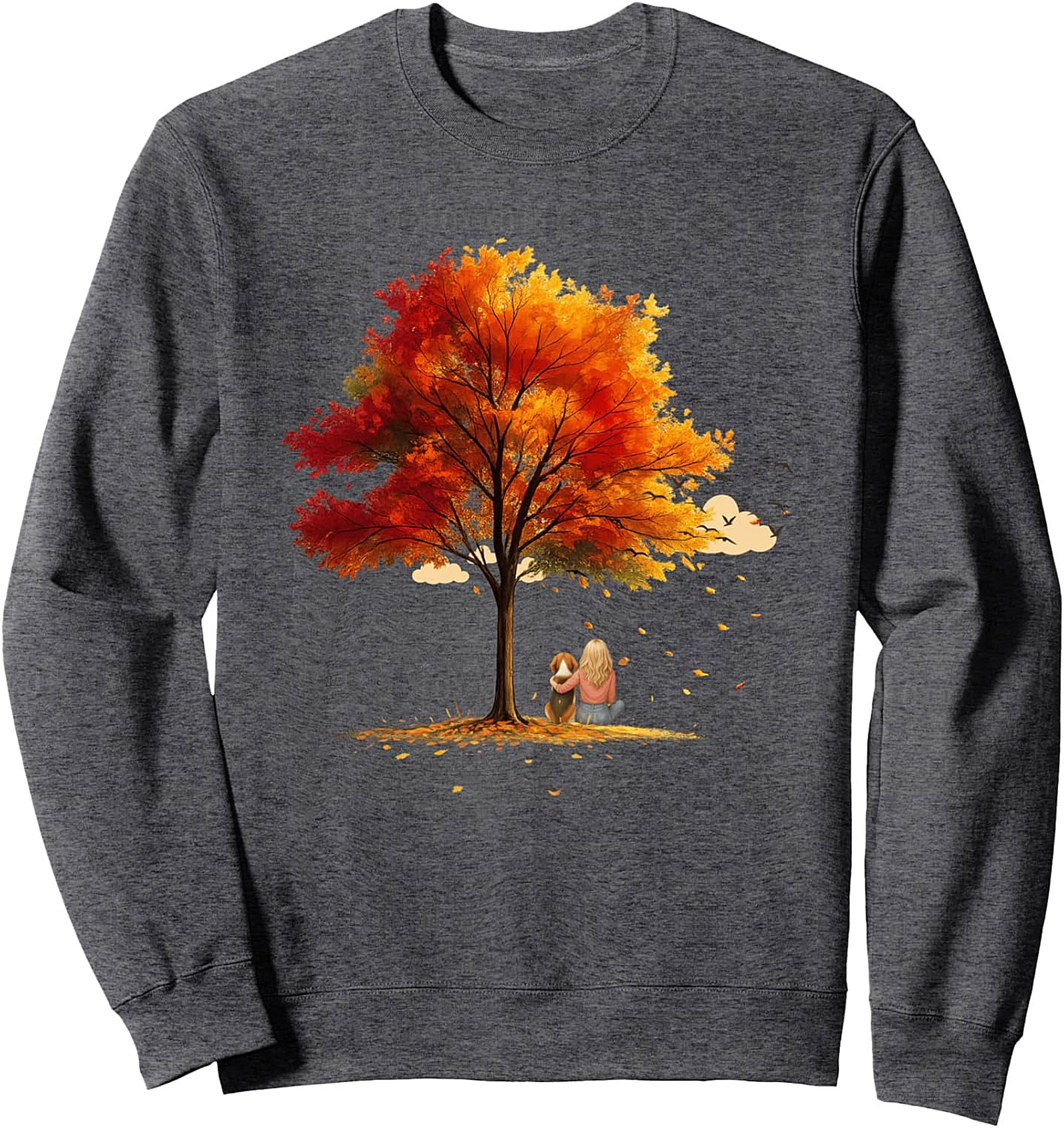 Autumn Dog Lover Crewneck Sweatshirt | Cozy Fall Tree Pullover