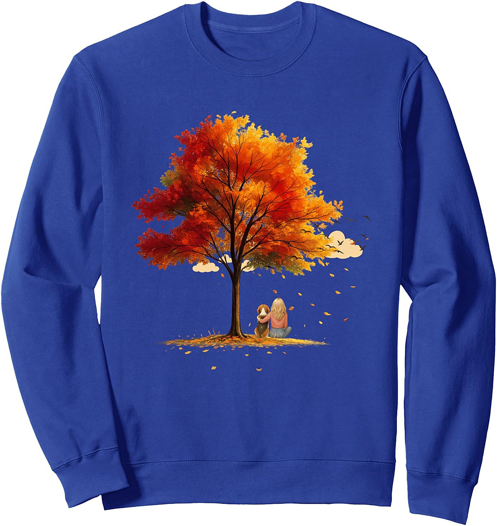 Autumn Dog Lover Crewneck Sweatshirt | Cozy Fall Tree Pullover