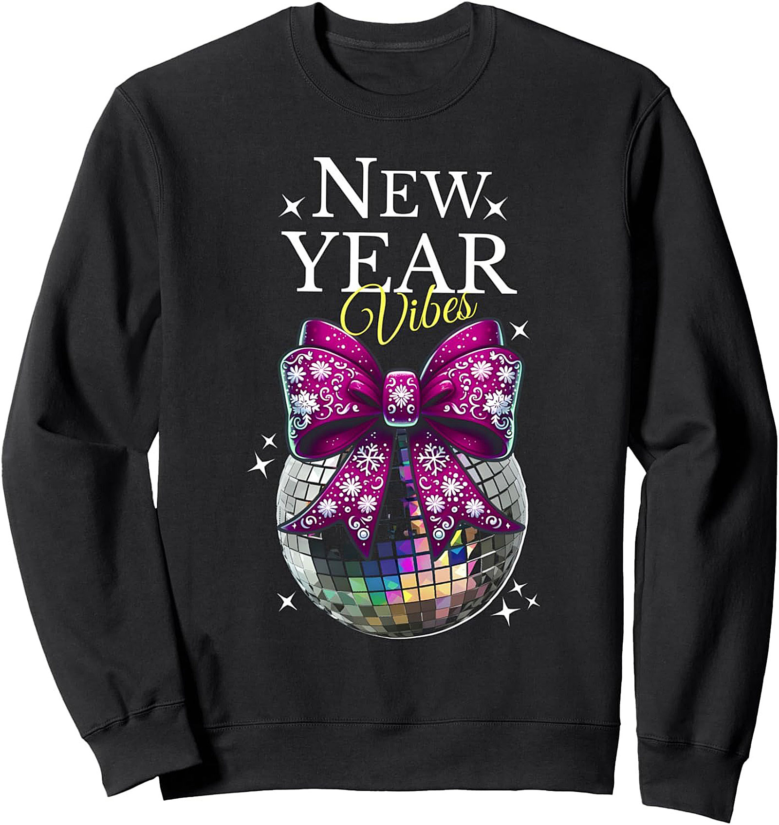 New Year Vibes Disco Ball Crewneck Sweatshirt