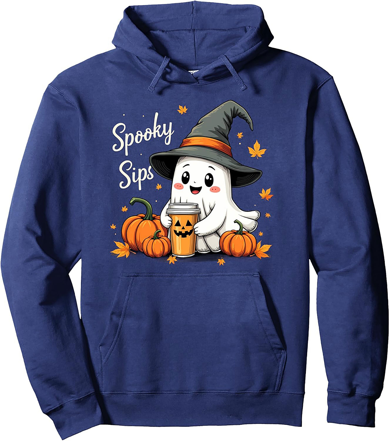 Cute Halloween Ghost Pullover Hoodie – Spooky Sips