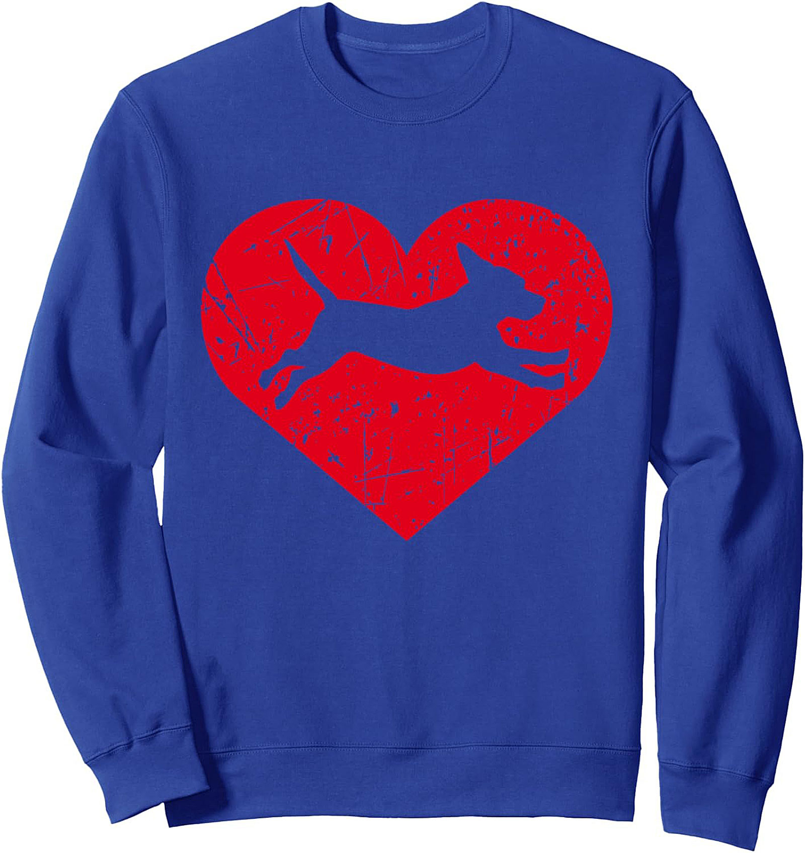 Chihuahua Love Graphic Sweatshirt | Distressed Heart Pullover Crewneck