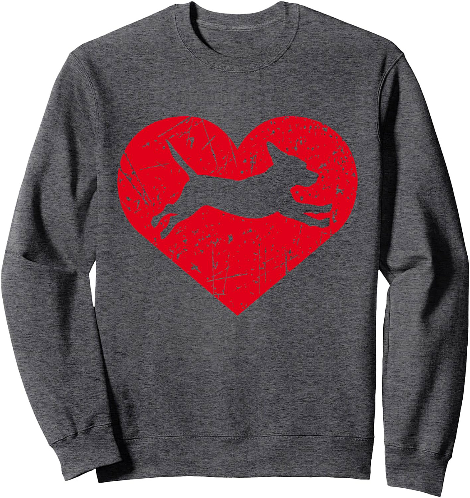 Chihuahua Love Graphic Sweatshirt | Distressed Heart Pullover Crewneck