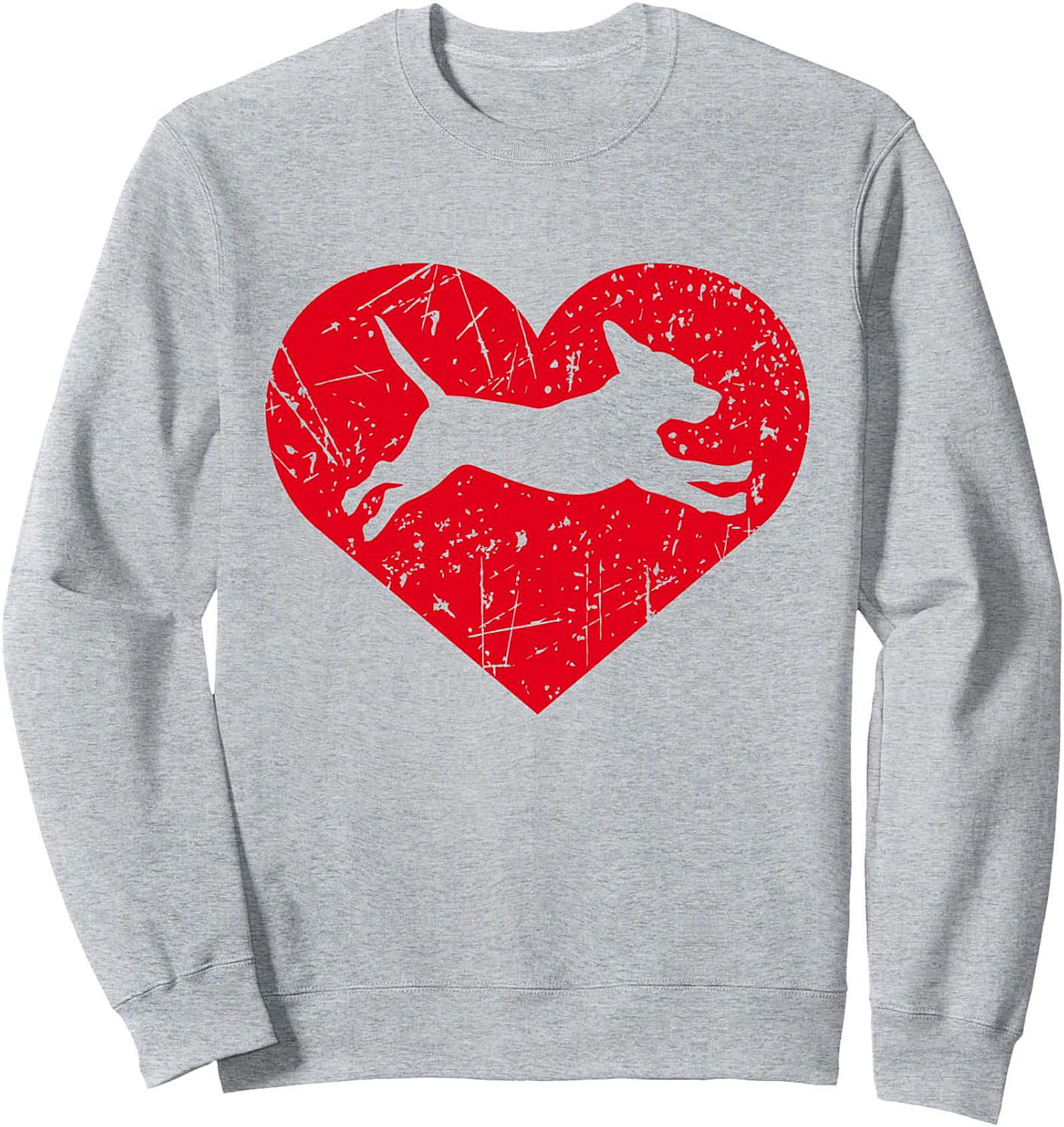 Chihuahua Love Graphic Sweatshirt | Distressed Heart Pullover Crewneck