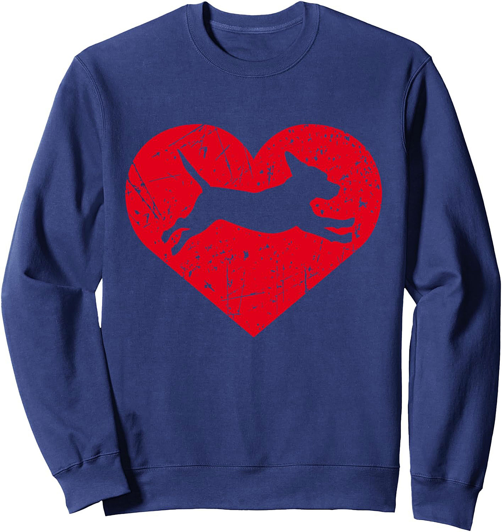 Chihuahua Love Graphic Sweatshirt | Distressed Heart Pullover Crewneck